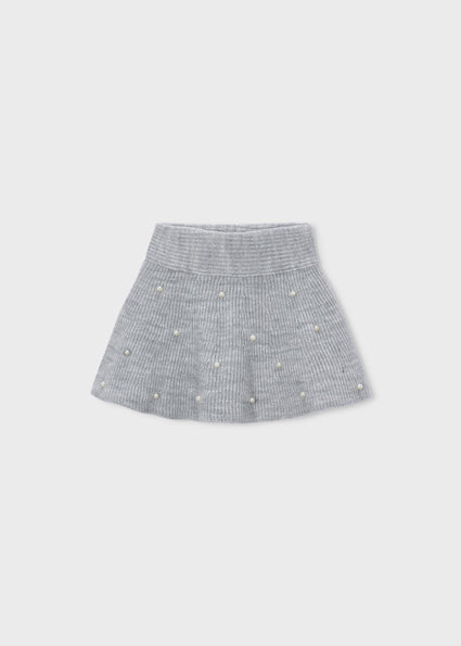Pearly Sweater Skirt Set Grey