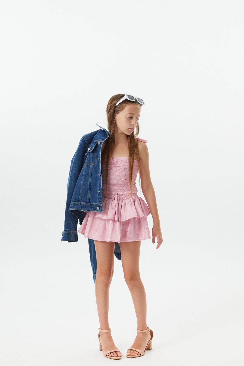 Willow Satin Skort Rose Bow Mauve