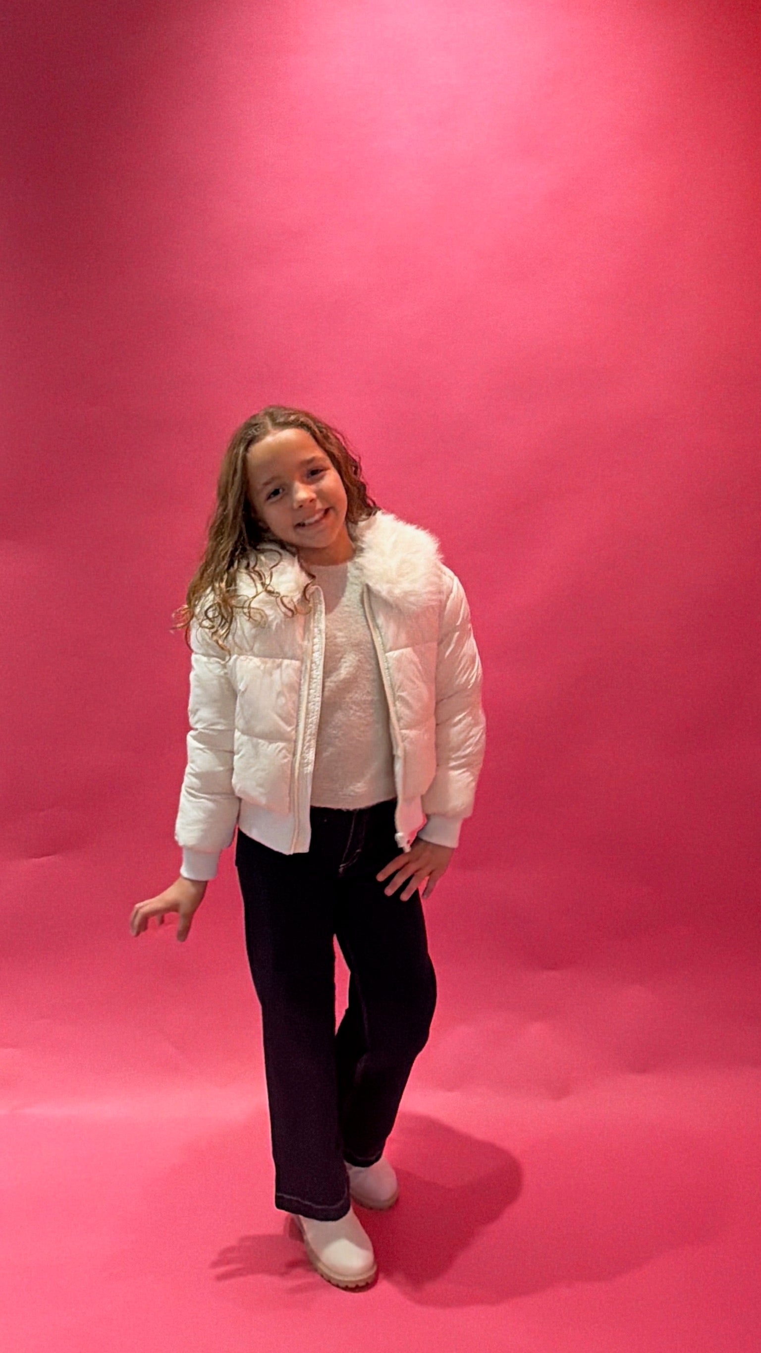 Satin Puffer Coat Beige