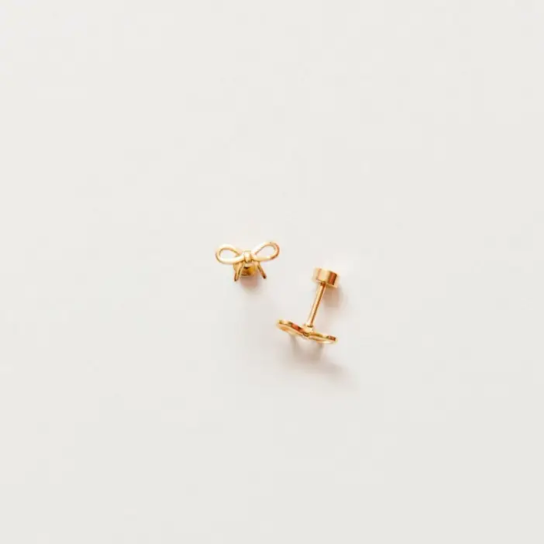 Gold Bow Flat Back Stud