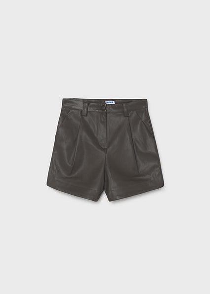 Leather Shorts Chocolate
