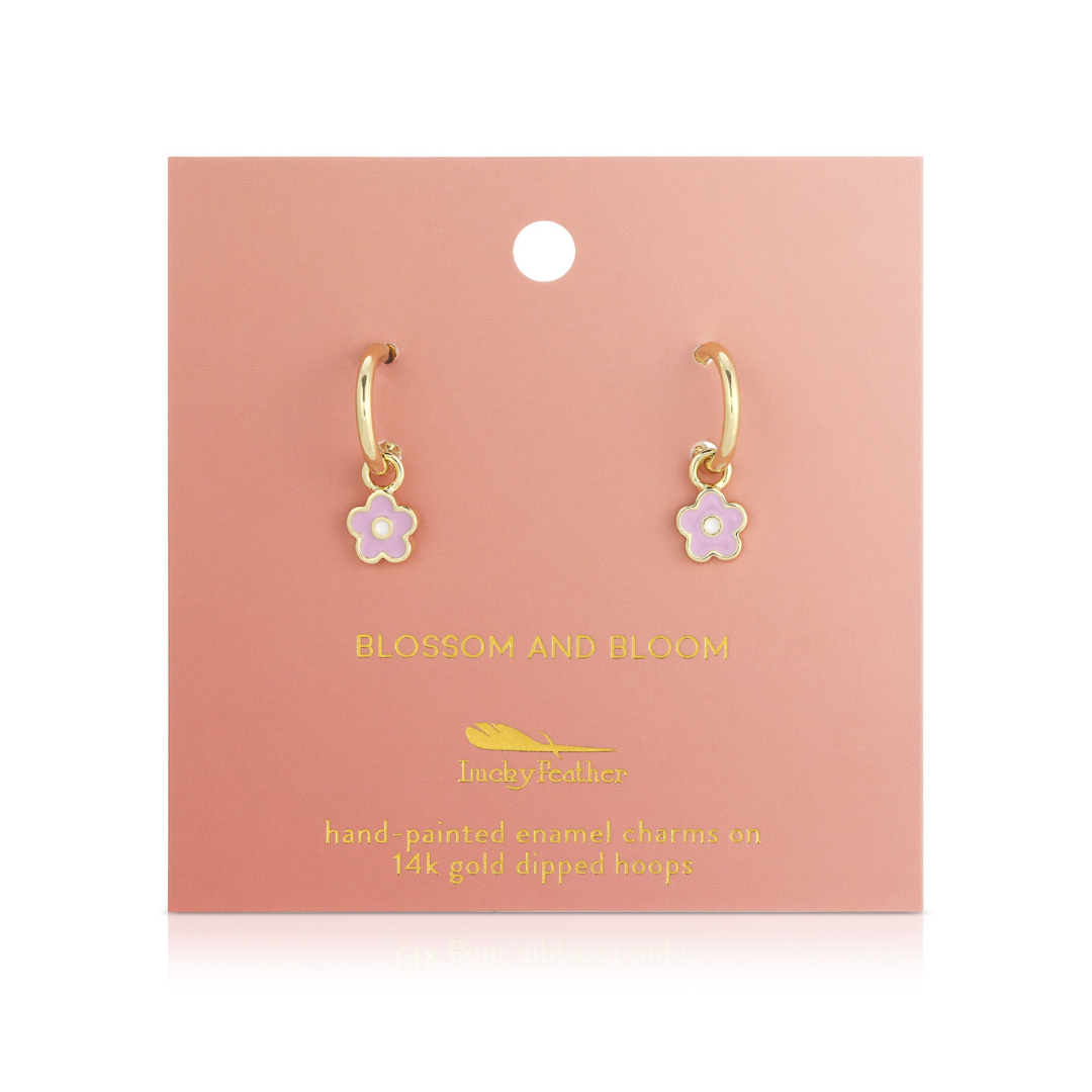 Hoop Earrings with Drop Charm