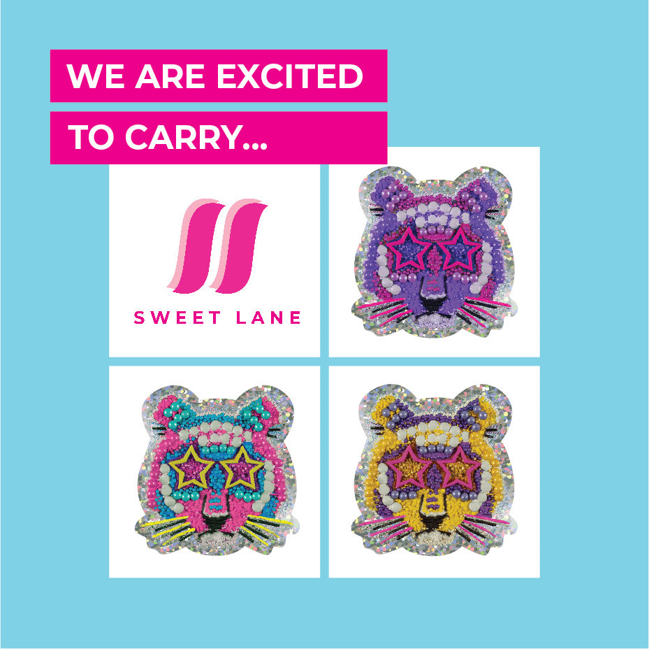 Sweet Glitter Tiger Sticker Pink Blue