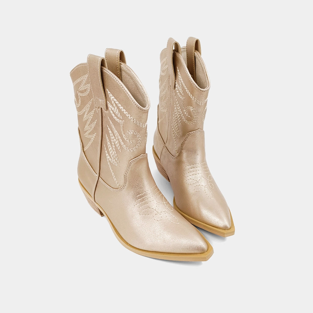 S24 Zahara Cowgirl Boots Rose Gold