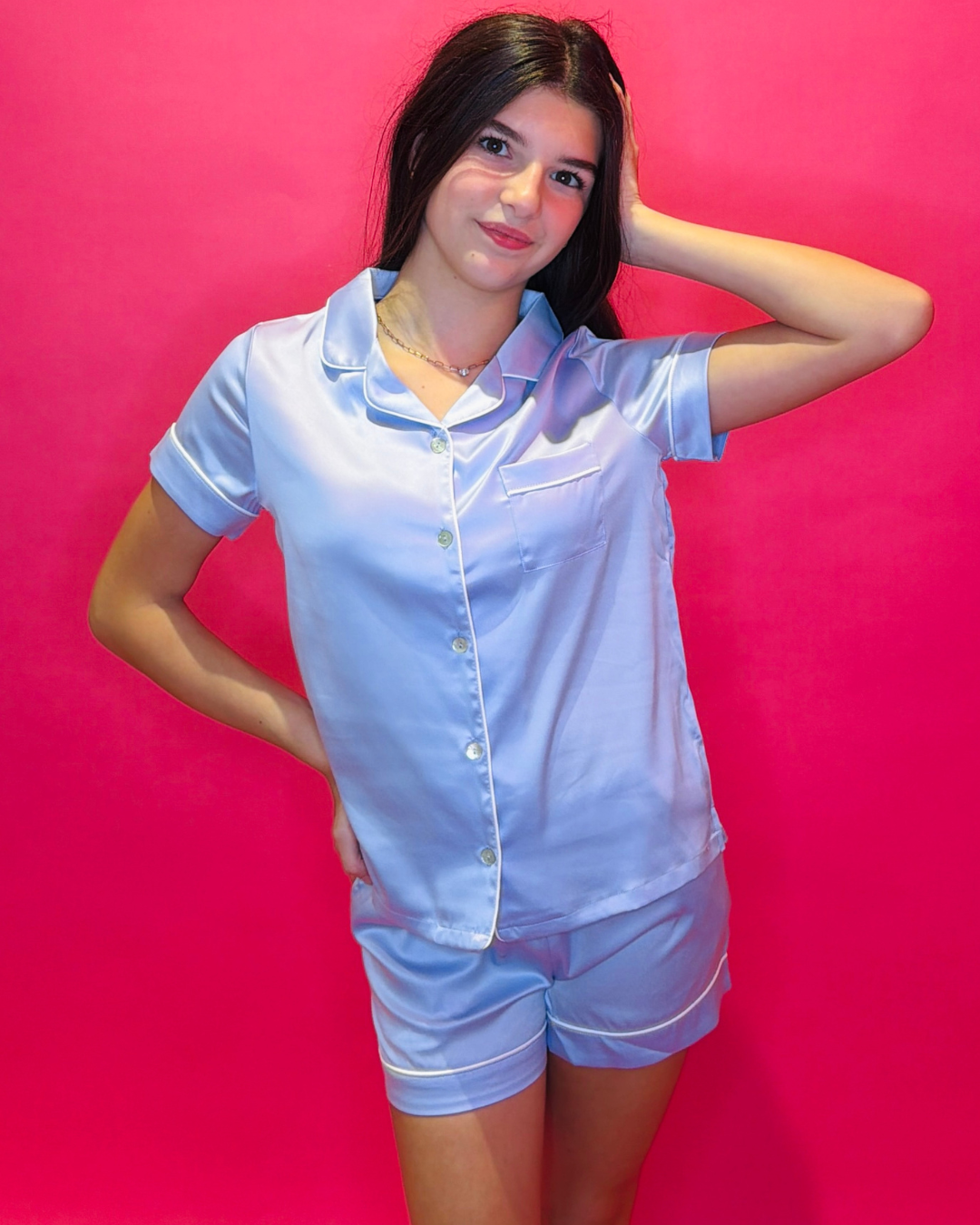 Olivia PJ Set Lilac/White
