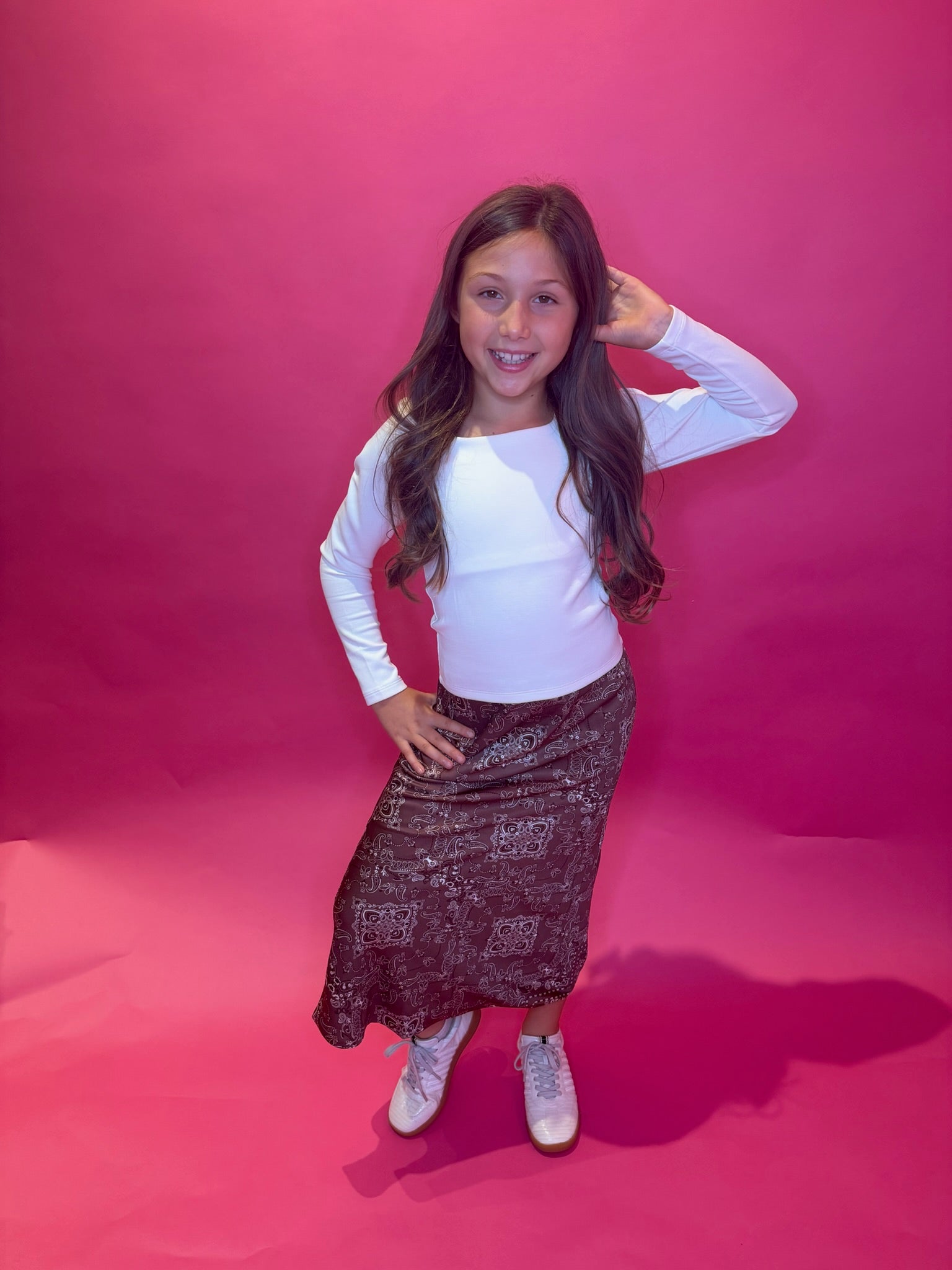 Anastasia Reversible Skirt Espresso Polka Dot