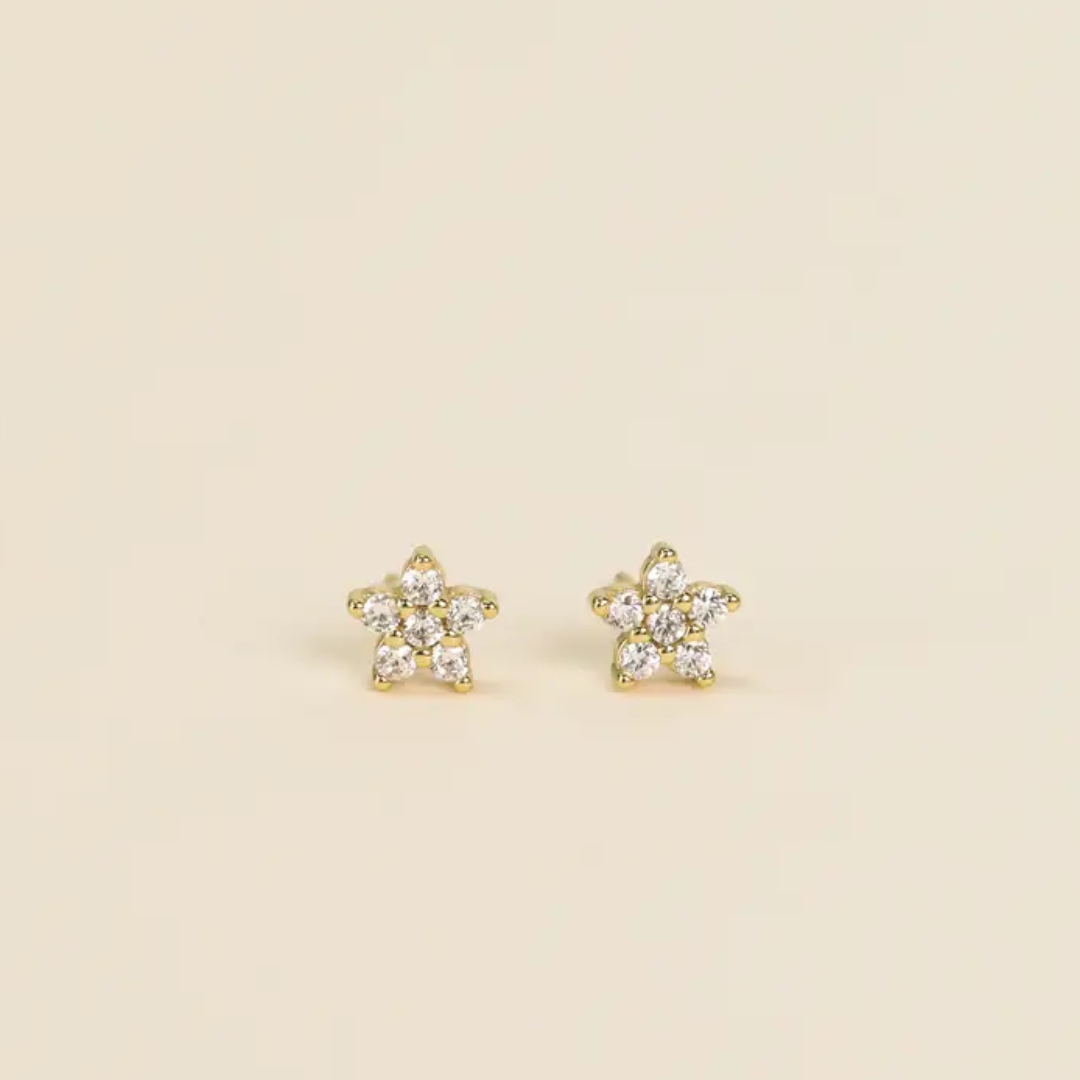 Flower Pave Stud