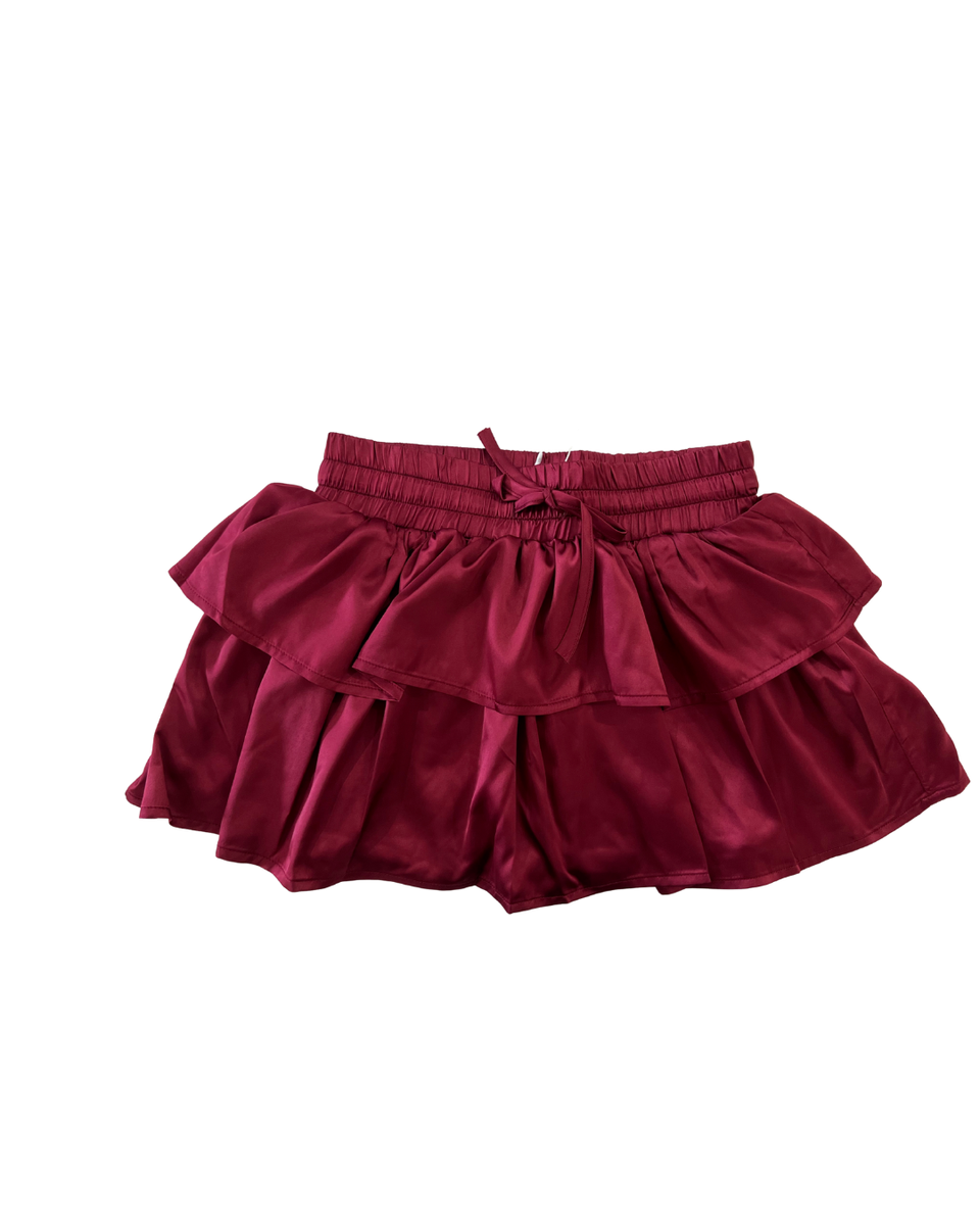Willow Satin Skort Merlot