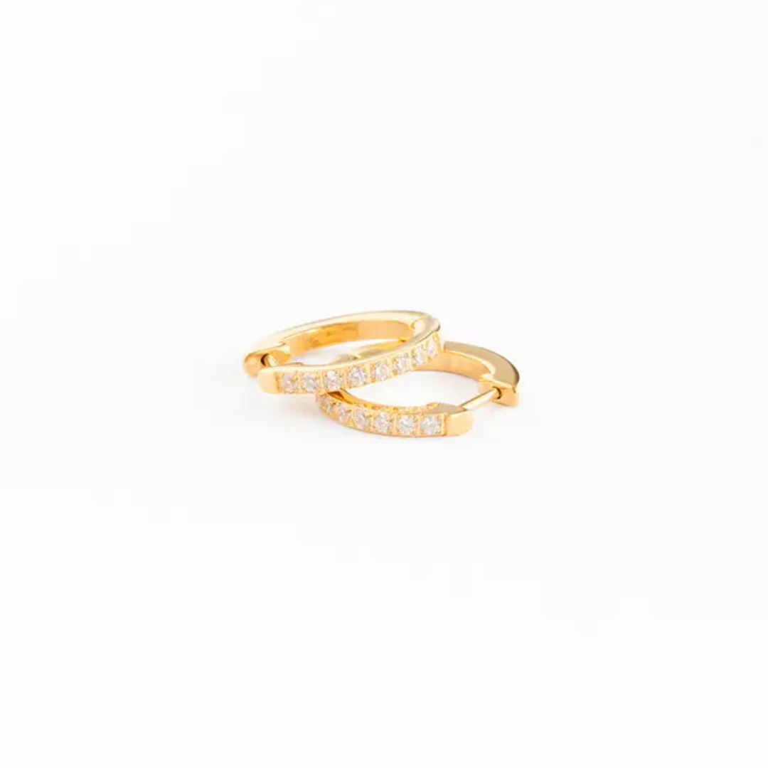 Gold Diamond Hoop Earring