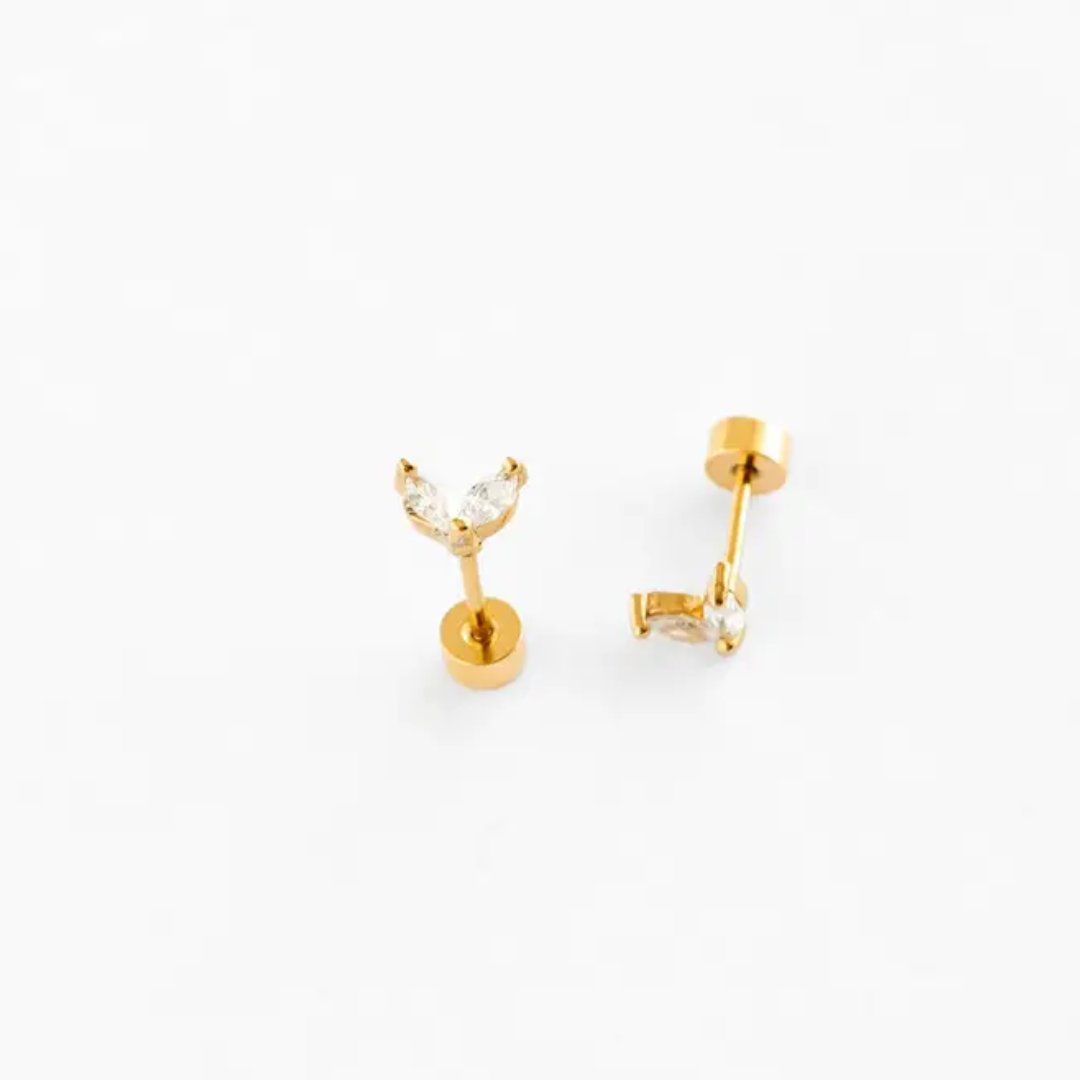 Duo Marquise Flat Back Stud