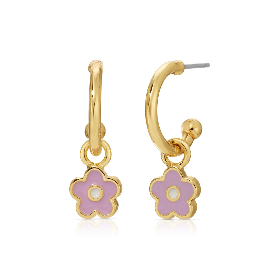 Hoop Earrings with Drop Charm